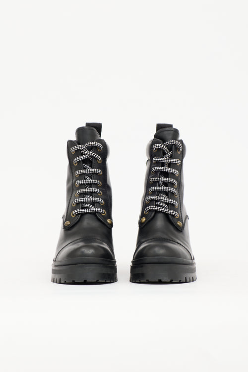 Miu Miu Leather Combat Boot