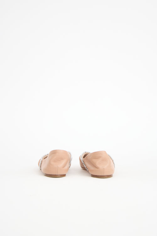 Miu Miu Leather Embellished Flat