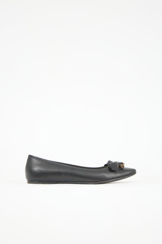 Miu Miu Leather Embellished Ballet Flat
