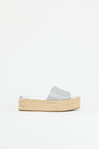 Miu Miu Leather Espadrille Sandal