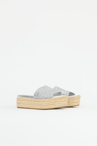 Miu Miu Leather Espadrille Sandal