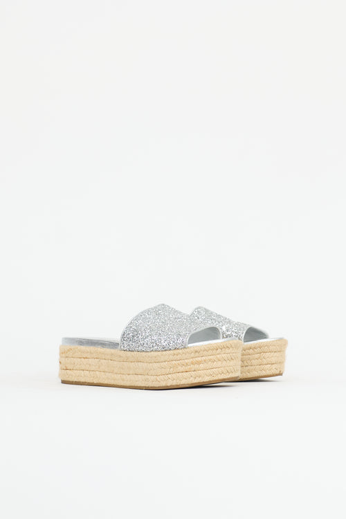 Miu Miu Leather Espadrille Sandal