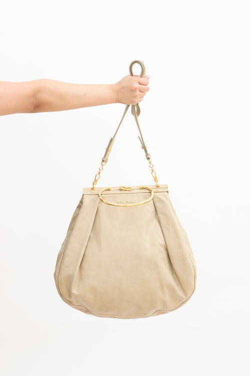 Miu Miu Leather Frame Top Handle Bag