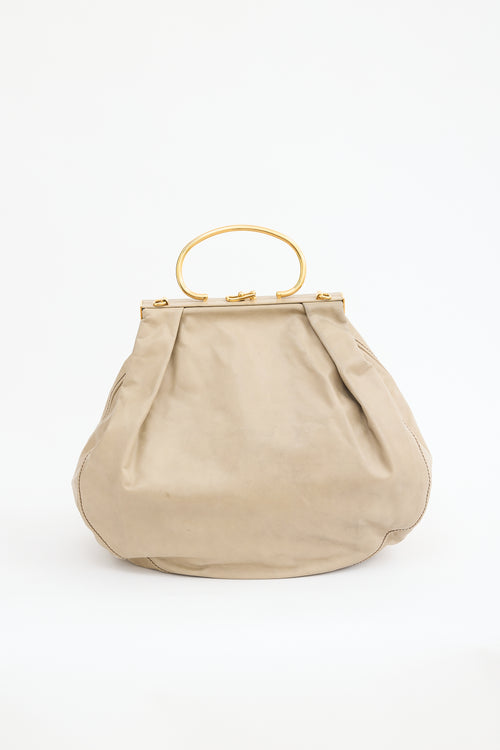 Miu Miu Leather Frame Top Handle Bag