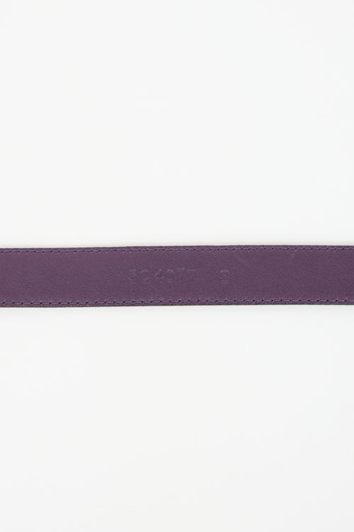 Miu Miu Leather Logo Plaque Slim Belt