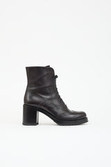 Miu Miu Leather Longwing Brogue Boot
