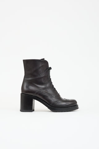 Miu Miu Leather Longwing Brogue Boot