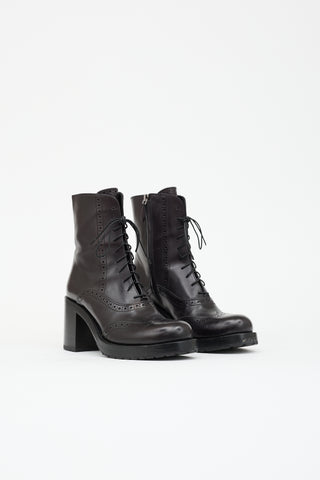 Miu Miu Leather Longwing Brogue Boot