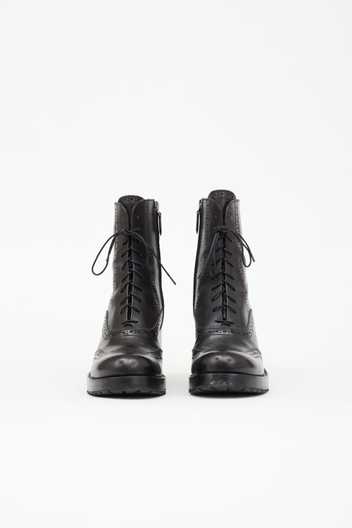 Miu Miu Leather Longwing Brogue Boot