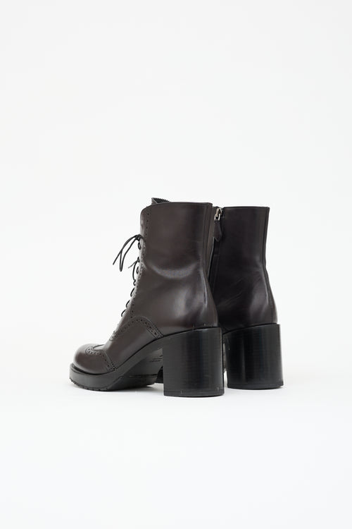 Miu Miu Leather Longwing Brogue Boot