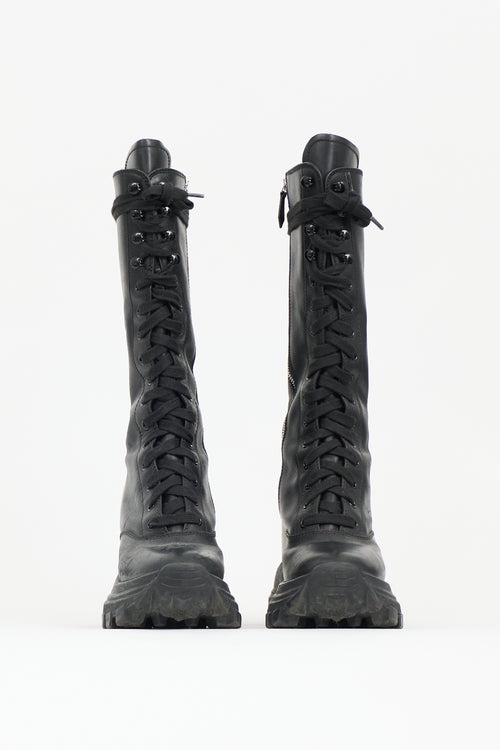 Miu Miu Leather Platform Combat Boot