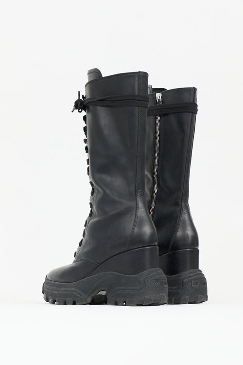 Miu Miu Leather Platform Combat Boot