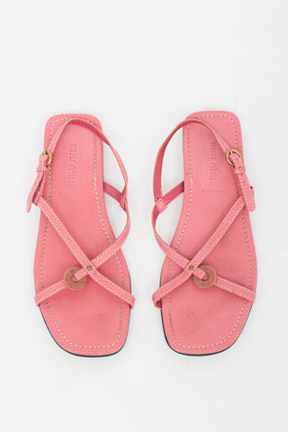 Miu Miu Leather Slingback Sandal