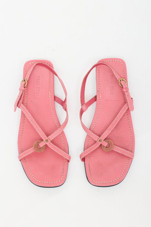 Miu Miu Leather Slingback Sandal