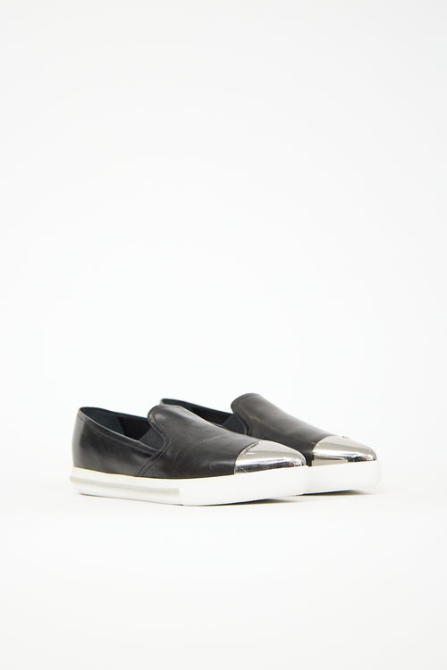 Miu Miu Leather Slip On Sneaker