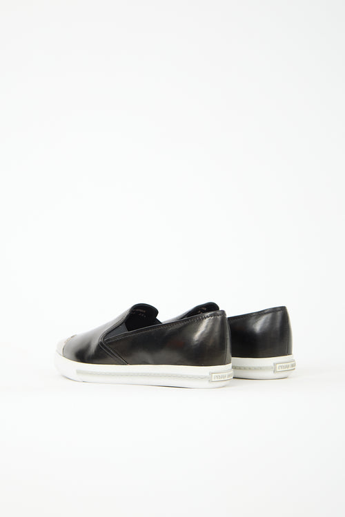 Miu Miu Leather Slip On Sneaker