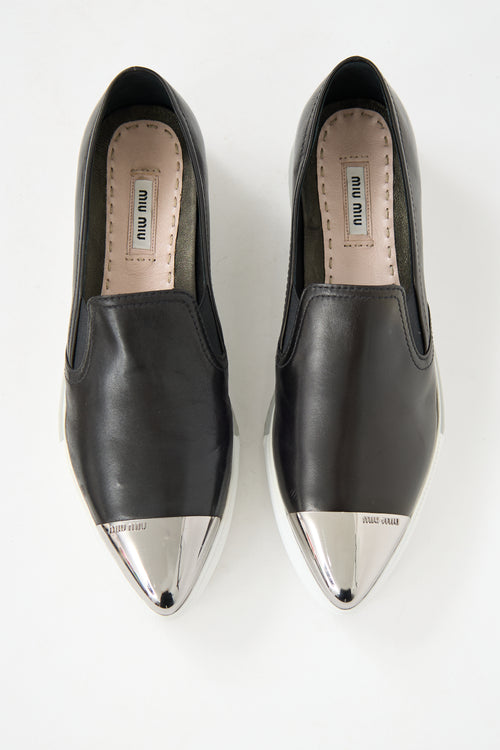 Miu Miu Leather Slip On Sneaker