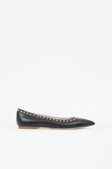 Miu Miu Leather Studded Ballet Flat