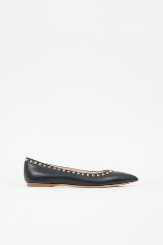 Miu Miu Leather Studded Ballet Flat