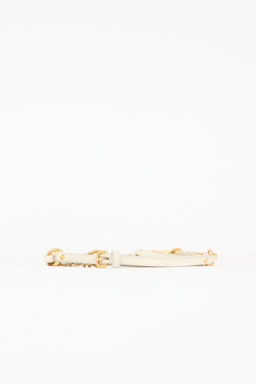 Miu Miu Leather & Chain Link Belt