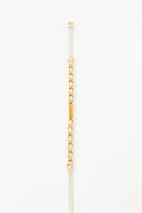 Miu Miu Leather & Chain Link Belt