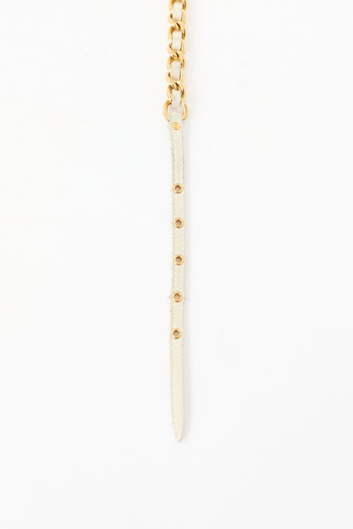 Miu Miu Leather & Chain Link Belt