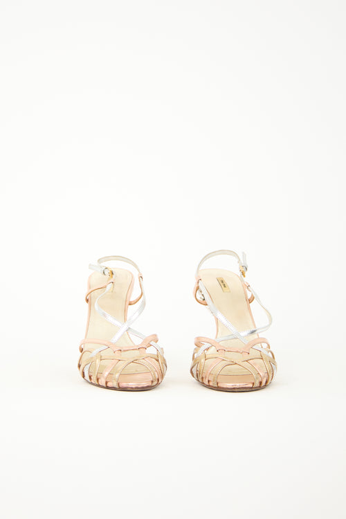 Miu Miu Leather & Crystal Slingback Heel