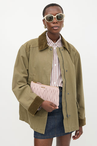 Miu Miu Matelassé Leather Clutch Bag