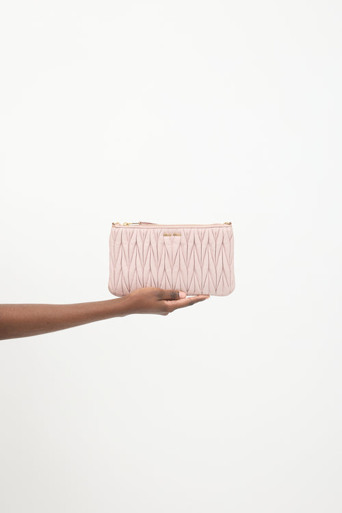 Miu Miu Matelassé Leather Clutch Bag