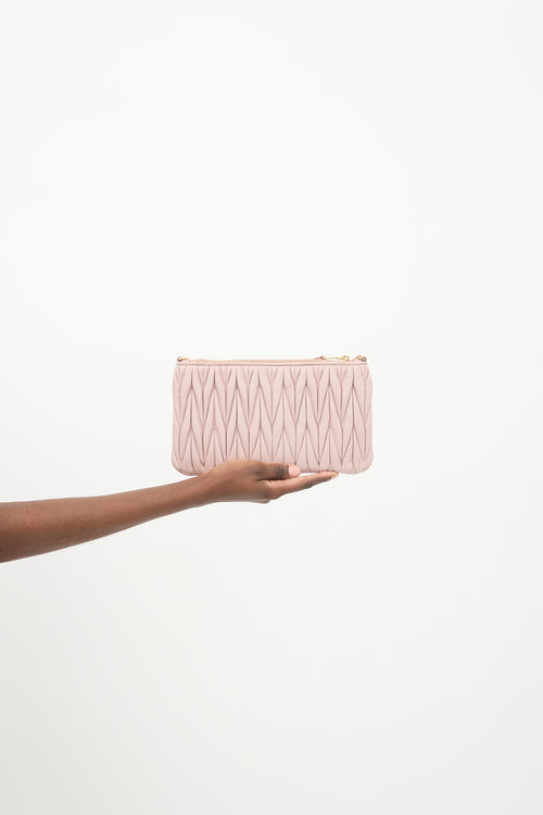 Miu Miu Matelassé Leather Clutch Bag