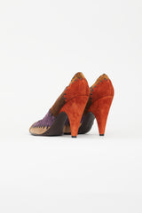 Miu Miu Brown & Multi Suede Patchwork Pump