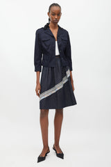 Miu Miu Navy & Black Embellished Collar Jacket