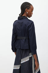 Miu Miu Navy & Black Embellished Collar Jacket
