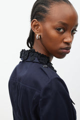 Miu Miu Navy & Black Embellished Collar Jacket