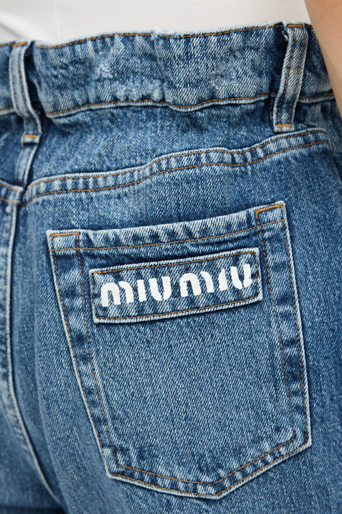 Miu Miu Paper Bag Logo Jeans