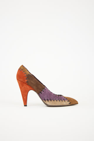 Miu Miu Suede Patchwork Pump