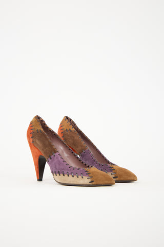 Miu Miu Suede Patchwork Pump