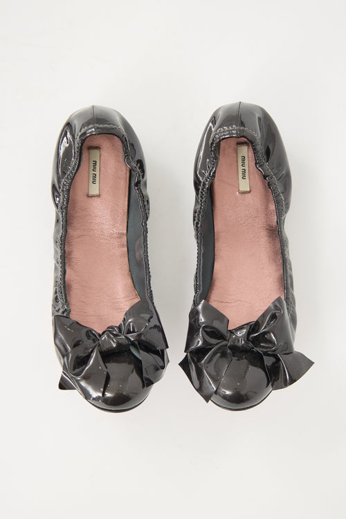 Miu Miu Patent Bow Ballet Flat