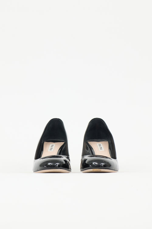 Miu Miu Patent Crystal Block Heel Pump
