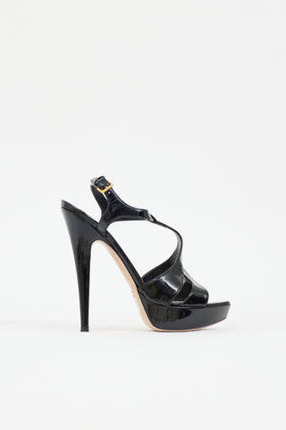 Miu Miu Patent Cut Out Sandal