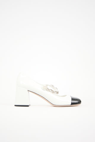Miu Miu Patent Embellished Pump