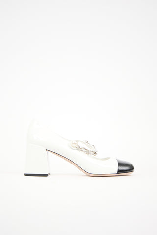 Miu Miu Patent Embellished Pump