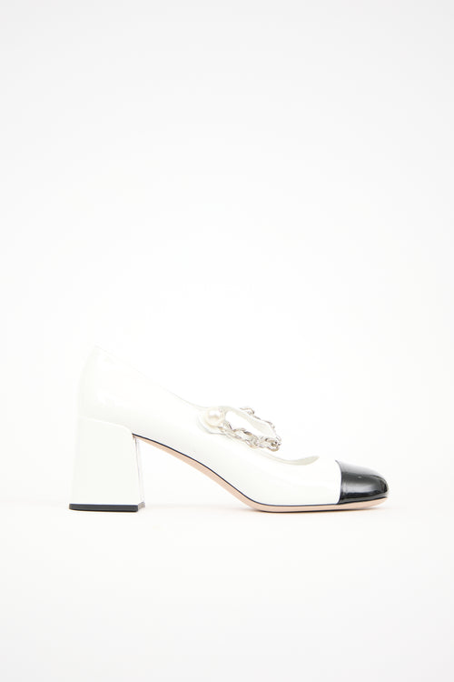 Miu Miu Patent Embellished Pump