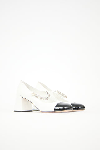 Miu Miu Patent Embellished Pump