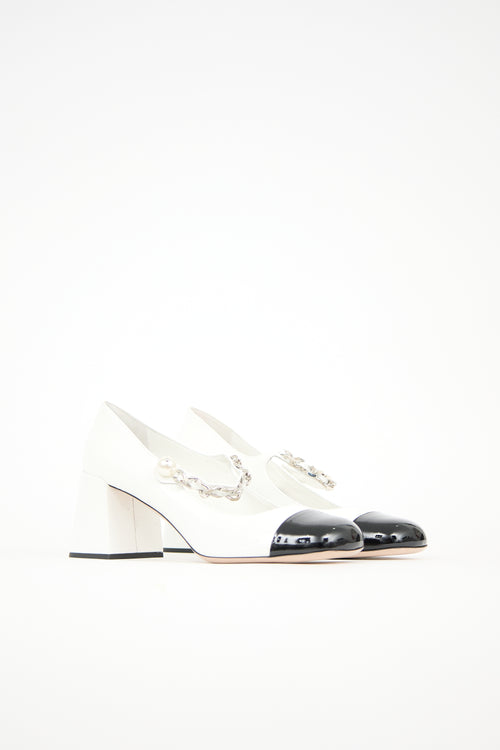 Miu Miu Patent Embellished Pump