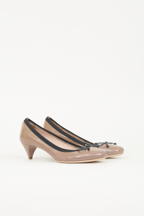Miu Miu Patent Leather Bow Heel
