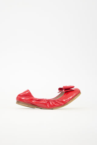 Miu Miu Patent Leather Scrunch Flat