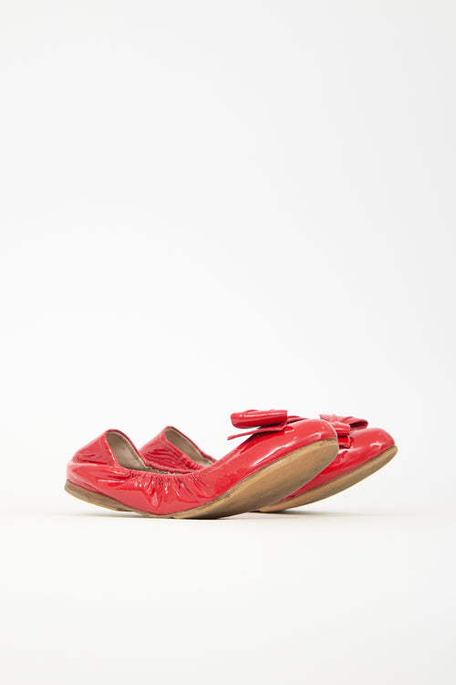 Miu Miu Patent Leather Scrunch Flat
