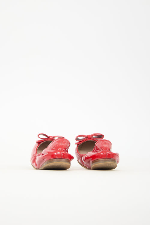 Miu Miu Patent Leather Scrunch Flat