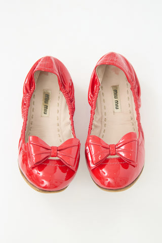 Miu Miu Patent Leather Scrunch Flat